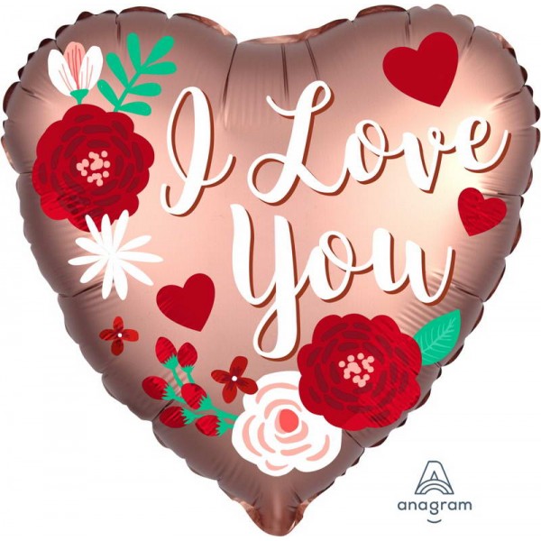 Love & Affection - Anagram 18 Inch Satin Rose Copper Love