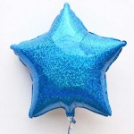 Mytex 19 inch Blue Holographic Star Balloons ~ 2pcs