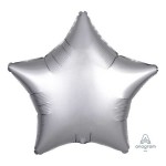 Anagram 19 inch Satin Luxe Platinum Star Foil Balloon