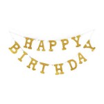Mytex Happy Birthday Shinning Gold With Dots Banner