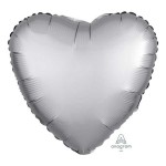 Anagram 17 Inch Satin Luxe Platinum Heart Shape